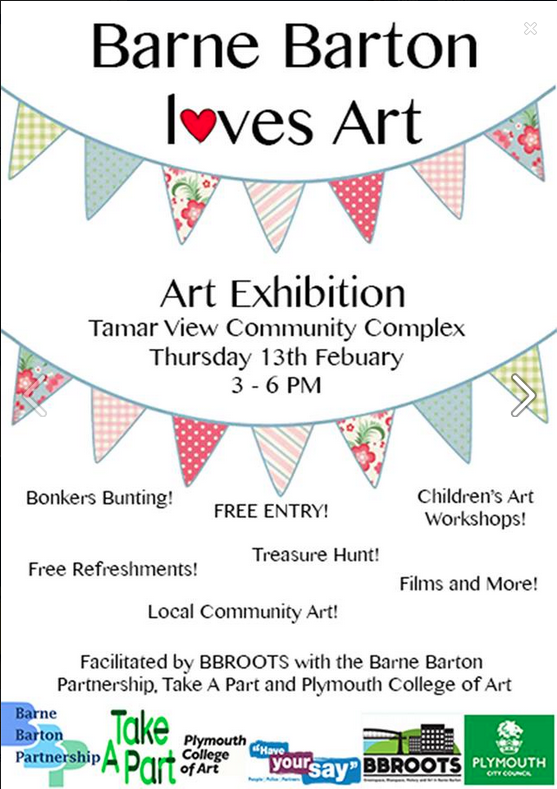 Barne Barton Loves Art, Tamar View Community Complex exhibition flyer